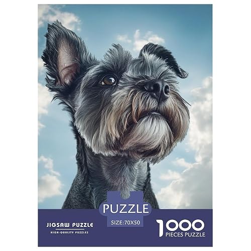 Schnauzer Puzle De 1000 Piezas para Adultos Y Niños Animal Rompecabeza Clásicos Creativo Pintura De Manos…