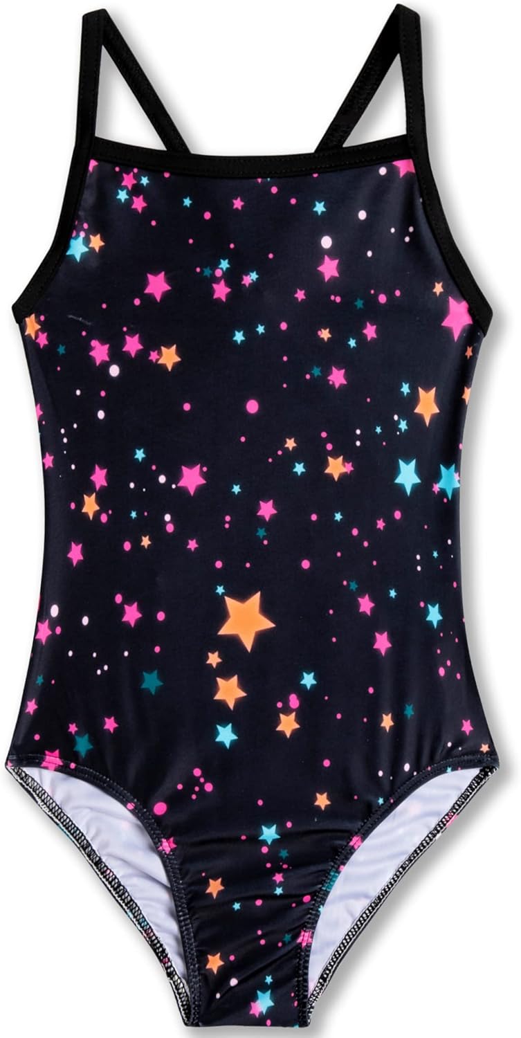 TENVDA Trajes de baño de una pieza para niñas, traje de baño deportivo con cuello halter