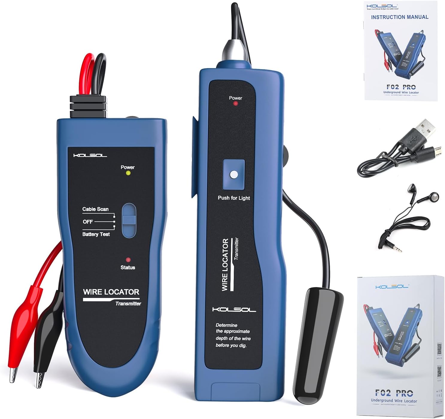 F02 Pro Underground Wire Locator, NF-8209 Network Cable Tester, DXL360S Digital Protractor