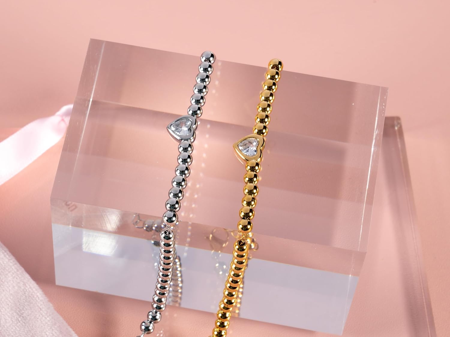 Heart to Heart Adjustable Bracelet for Women | Sterling Silver & Gold Plated Jewelry Gift | Sentiment Card Included | Dainty Charm Bracelet | Present for Daughter, Friend, or Mom | You Are Loved Jewelry - Image 3