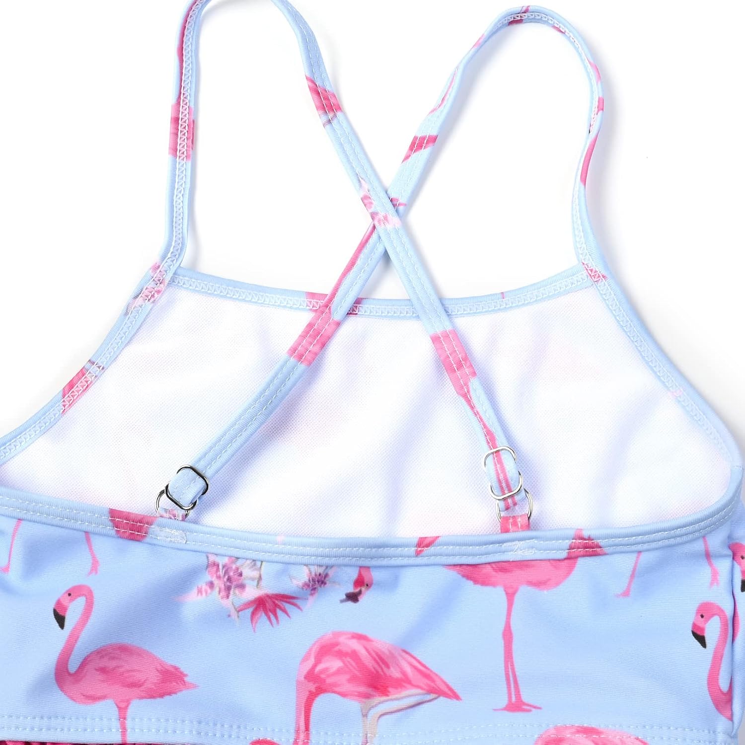 QPANCY Girls 2-Piece Swimsuit Spaghetti Strap Bikini Swimwear Kids Ruffle Beach Bathing Suits