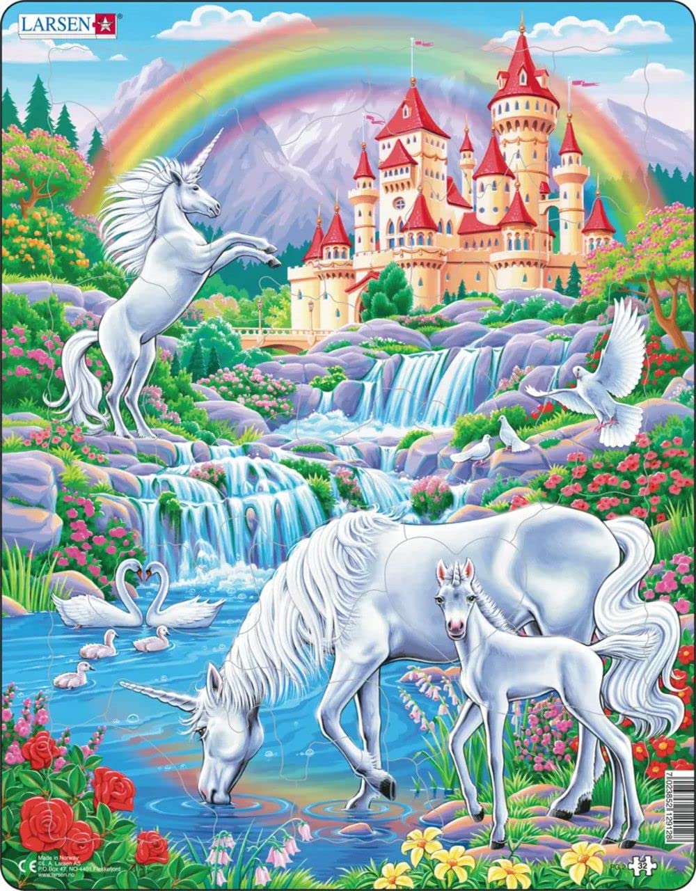 Larsen Puzzles Unicorns 32 Piece Children's Jigsaw Puzzle