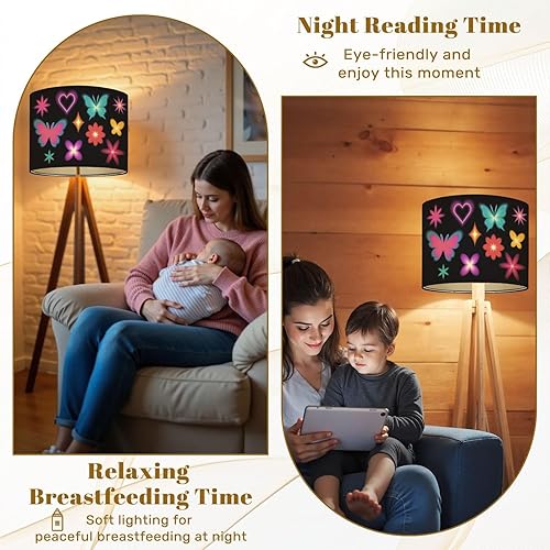 Miniatura 5 de Lamp Shade butterfly y2k futuristic aesthetic figure collection neon abstract Drum Lamp Shades for Table Lamps Floor Lamps Pendant Light 8.9"x11"