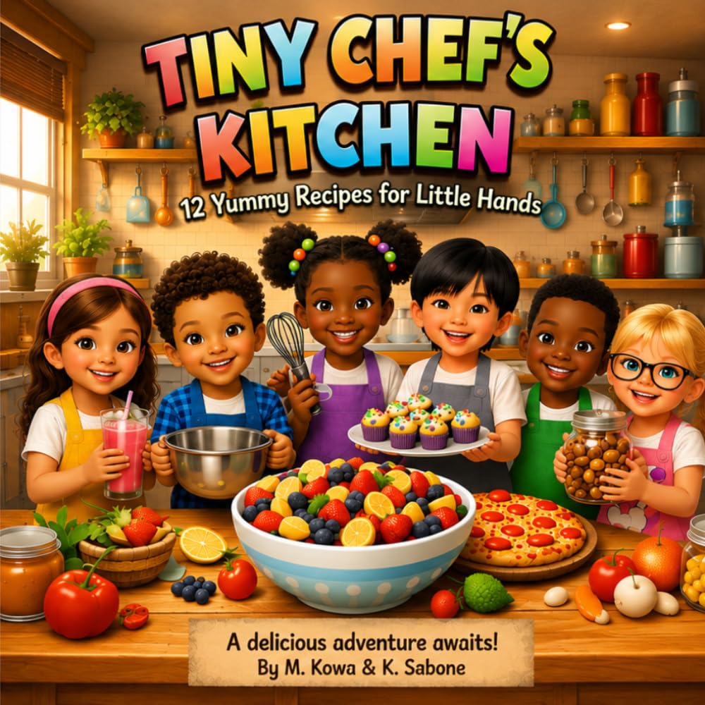 Tiny Chef’s Kitchen 12 Yummy Recipes for Little Hands: 12 Fun and Easy Recipes for Little Chefs Ages 4–8 | No-Bake, Kid-Safe Cooking with Kitchen Safety Tips and Colorful Step-by-Step Illustrations