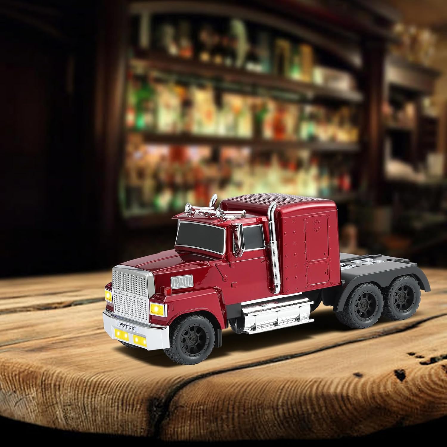 WSTER American Truck Bluetooth Speaker, Retro Car Model，Portable Wireless with HD Stereo Sound, TWS Pairing, USB/TF/AUX Playback, Unique Truck Model Speaker for Home & Outdoor(RED)