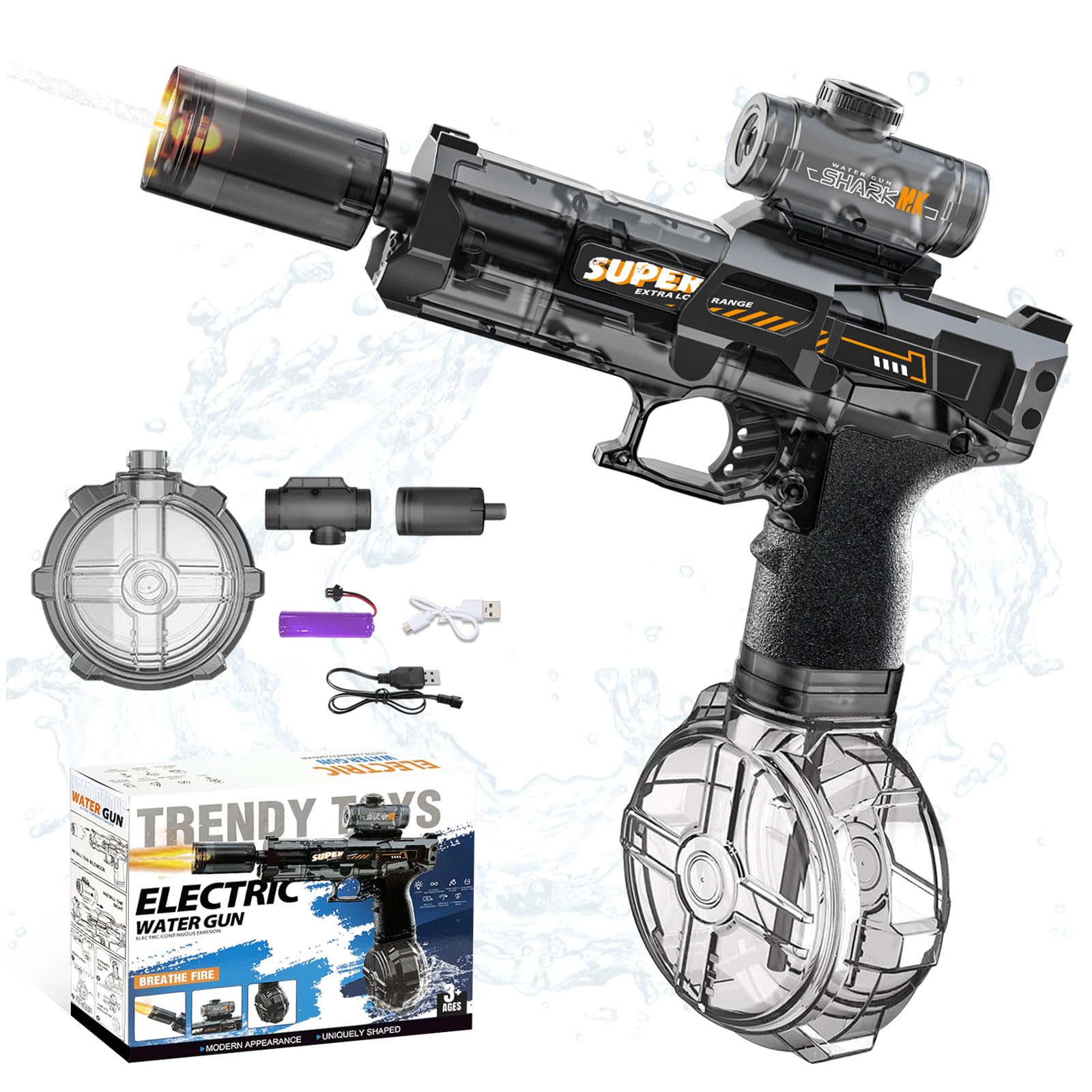 KutaKuta Electric Water Gun, Powerful Water Pistol 8-10M Long Range Water Guns with 350ML Capacity Fill in 30 Seconds, 30 Minutes Battery Life, Toy Gun for Summer Pool Beach Party Outdoor