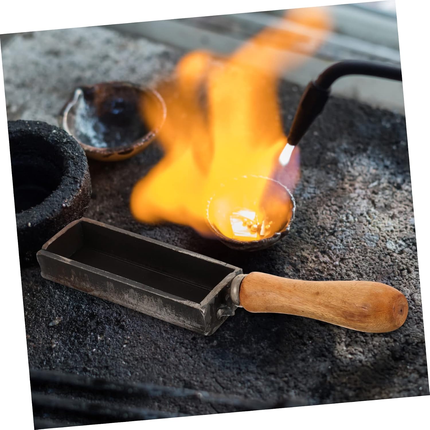 DIY Mold Iron Mold Handle for Casting Quick Heating Cooling Melting Casting Tool