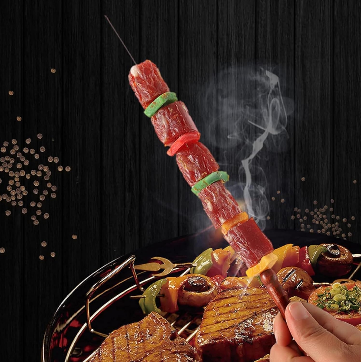 Stainless Steel BBQ Skewers - Grill & Roast! -7 Stainless Steel BBQ Skewers - Grill & Roast! -7