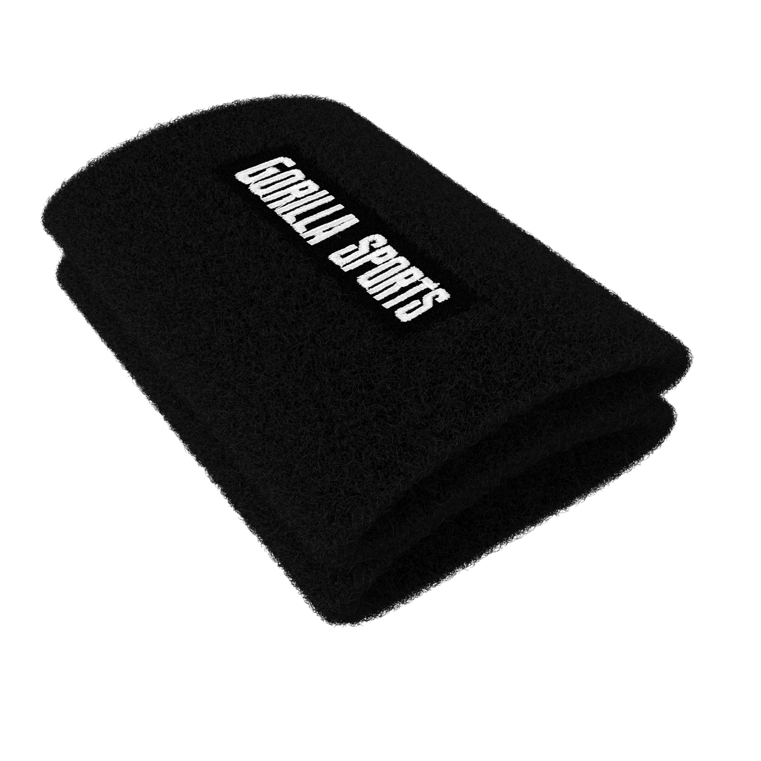 GORILLA SPORTS® Supporto Polso - per Allenamento con Kettlebell, Coppia, in Cotone con Plastica Rigida, Nero - Polsini di Protezione, Fasce Polsi, Polsiere Palestra, Polsino, Sollevamento Pesi