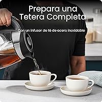 Vista 5 de Chefman Electric Kettle with Temperature Control, 5 Presets LED Indicator Lights, Removable Tea Infuser, Glass Tea Kettle & Hot Water Boiler, 360°