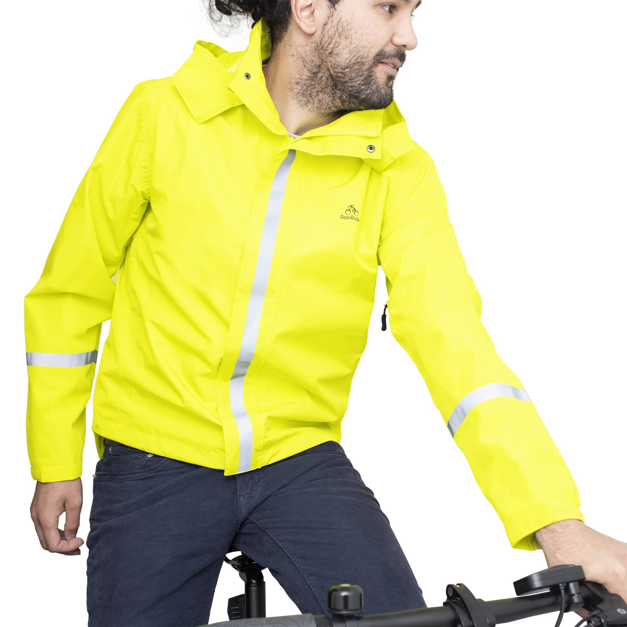 Rainrider Chubasquero para bicicleta, reflectante, impermeable, resistente al viento y transpirable, unisex para correr y senderismo