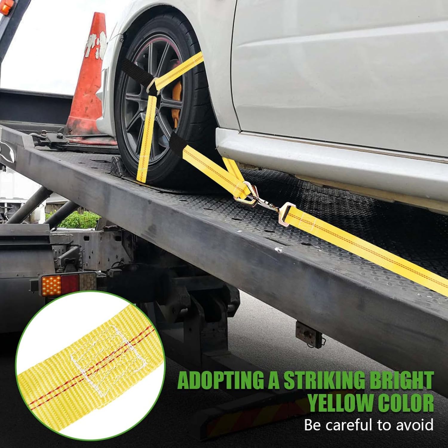 2 Pack 36" x 2" Axle Tie Down Straps with Protective Sleeves and D Rings, Heavy Duty Car Axle Straps 6000 Lb. Capacity 9000 Breaking Strength for Securing Car Transport Hauler Tow Truck