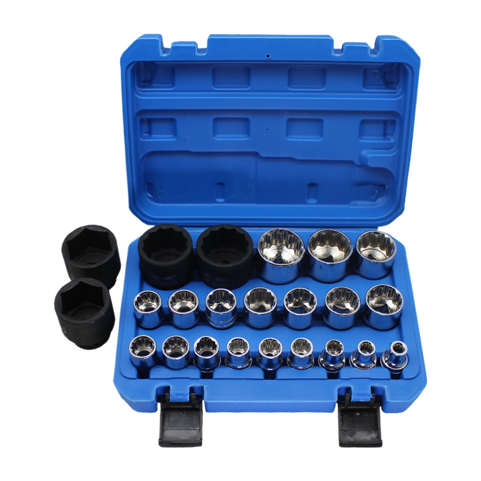 Juego de Llaves de Vaso con Trinquete Kit de Manguitos para Reparación de | Juego Ergonomico De 21 Piezas Para Taller Mecanico, Marina, Electricidad, Construccion Y Automocion