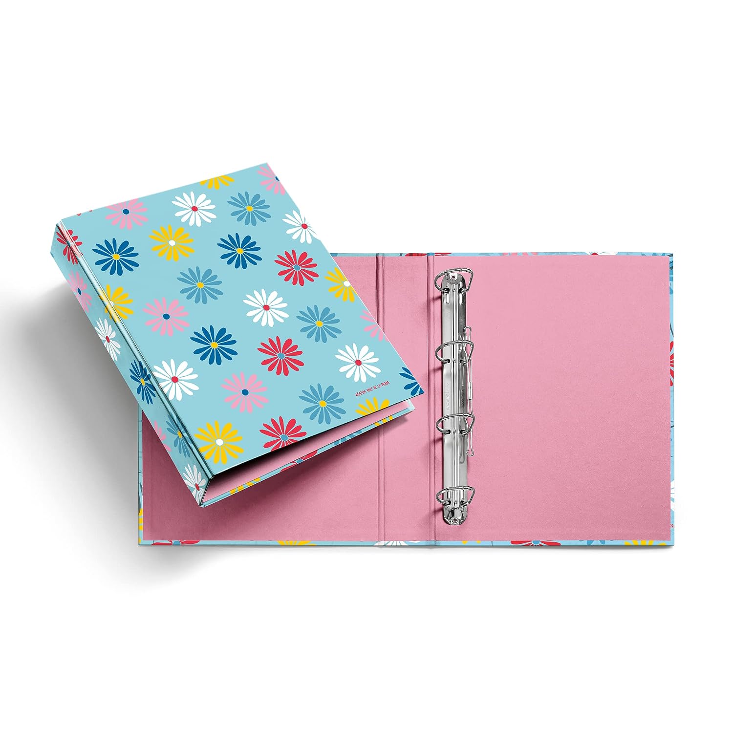Miquelrius - Folder with Rings - A4 Size - 4 Rings 40 mm - Hard Plastic Cardboard - Agatha Ruiz de la Prada - Margaritas Design