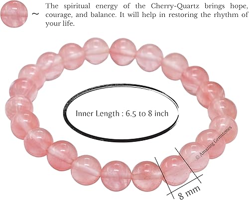 Miniatura 883 de Amazing Gemstone Pulsera de cristal para mujeres y hombres, pulsera de cristal curativo de protección, pulsera elástica con cuentas de piedras