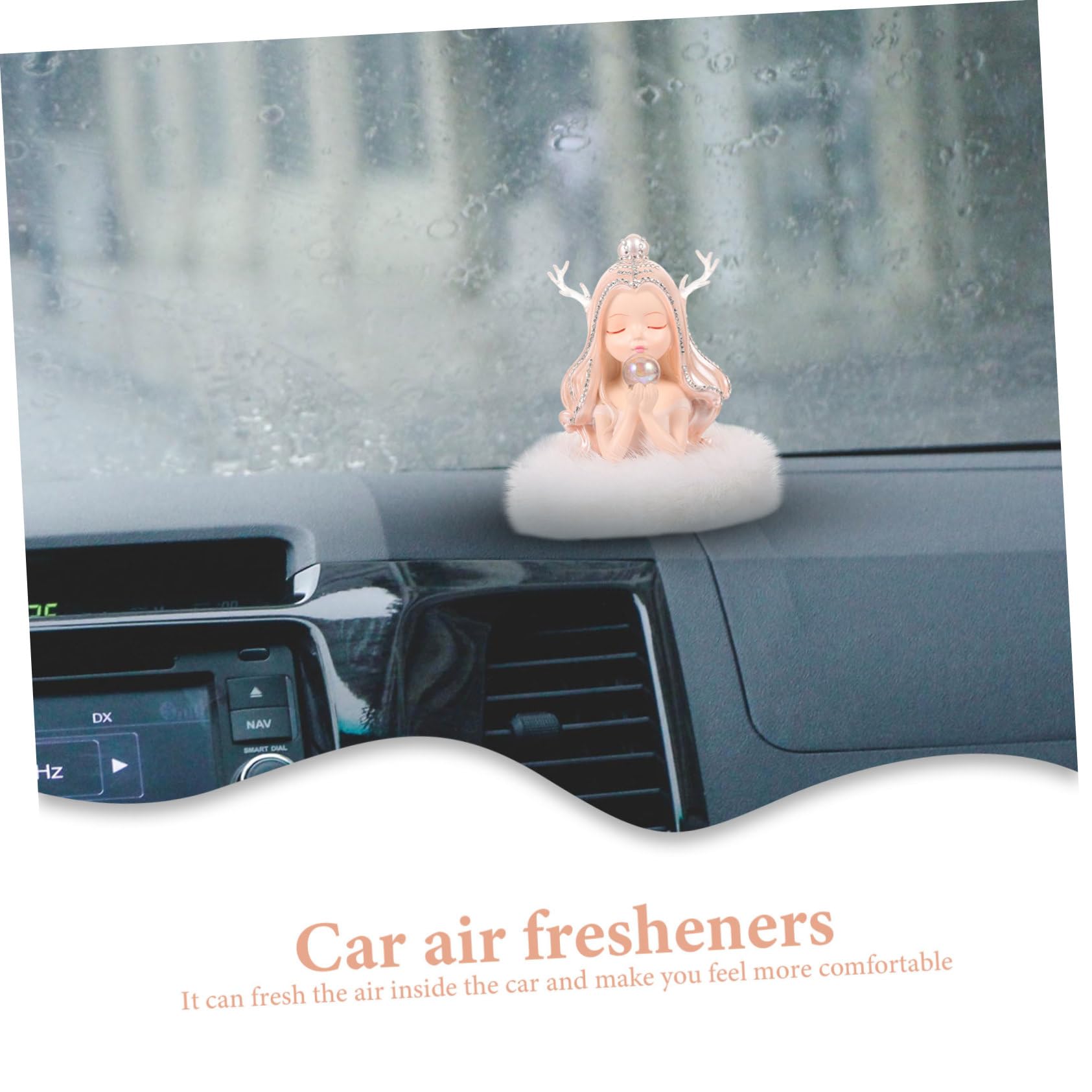 PRETYZOOM Aromatherapie Auto Ornament mit Passendem Sockel Engel aus Kunstharz und Faser für Innenraum Dekoration mit Angenehmem Duft
