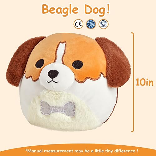 Miniatura 2 de Peluche de perro Beagle de 10 pulgadas, original y suave almohada para cachorros, regalo de cumpleaños para niños y niñas