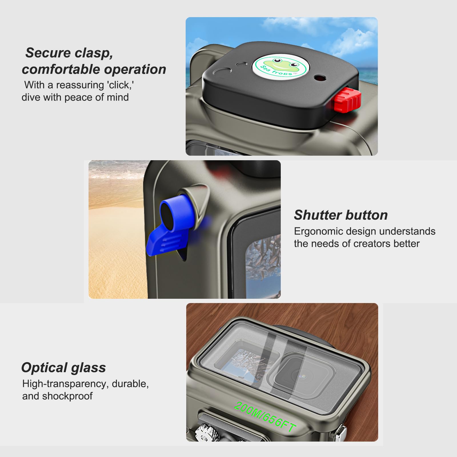 Boîtier étanche En Aluminium Pour GoPro – étanchéité 200 M, Protection Maximale Pour Plongée Et Sports Aquatiques