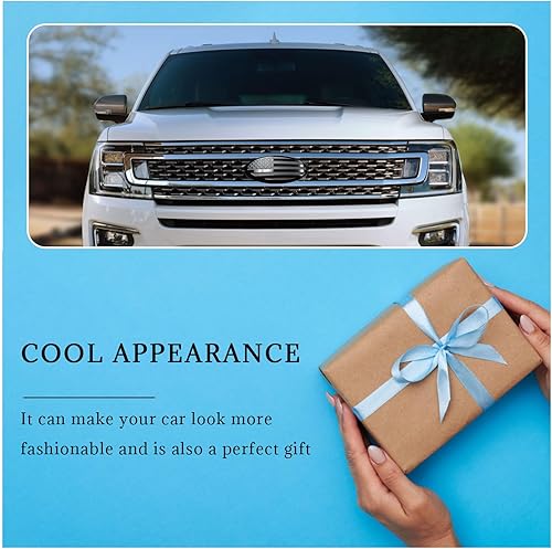 Miniatura 6 de Suvnie Emblema de la bandera de Estados Unidos para parrilla delantera, placa ovalada de 9 pulgadas para puerta trasera, etiqueta de malla central,