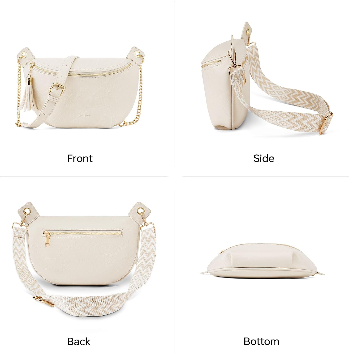 Crossbody Bags for Women with Wallet Cross body bag Bum Bags for Women Fashion Fanny Packs Waterproof White
