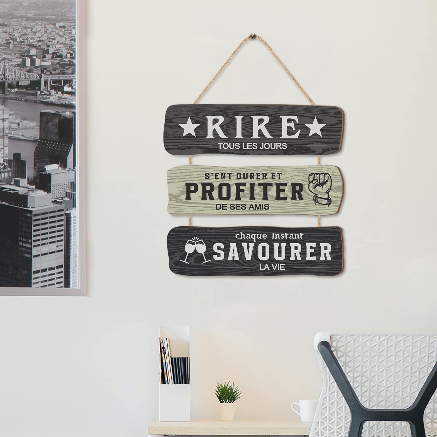 Panneau mural en bois | Citation oignons | Centre de Peinture Déco Inc