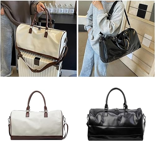 Miniatura 2 de Large Capacity Fitness Bag Travel PU Leather Shoulder Luggage Fashion Sport Overnight For Vacation Travel For Women Men Overn