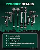 Vista 3 de SCITOO - Juego de 8 piezas de suspensión 2 en el interior 2 extremos de la barra de corbata exterior 2 extremos de la barra de boca 1 brazo Pitman 1