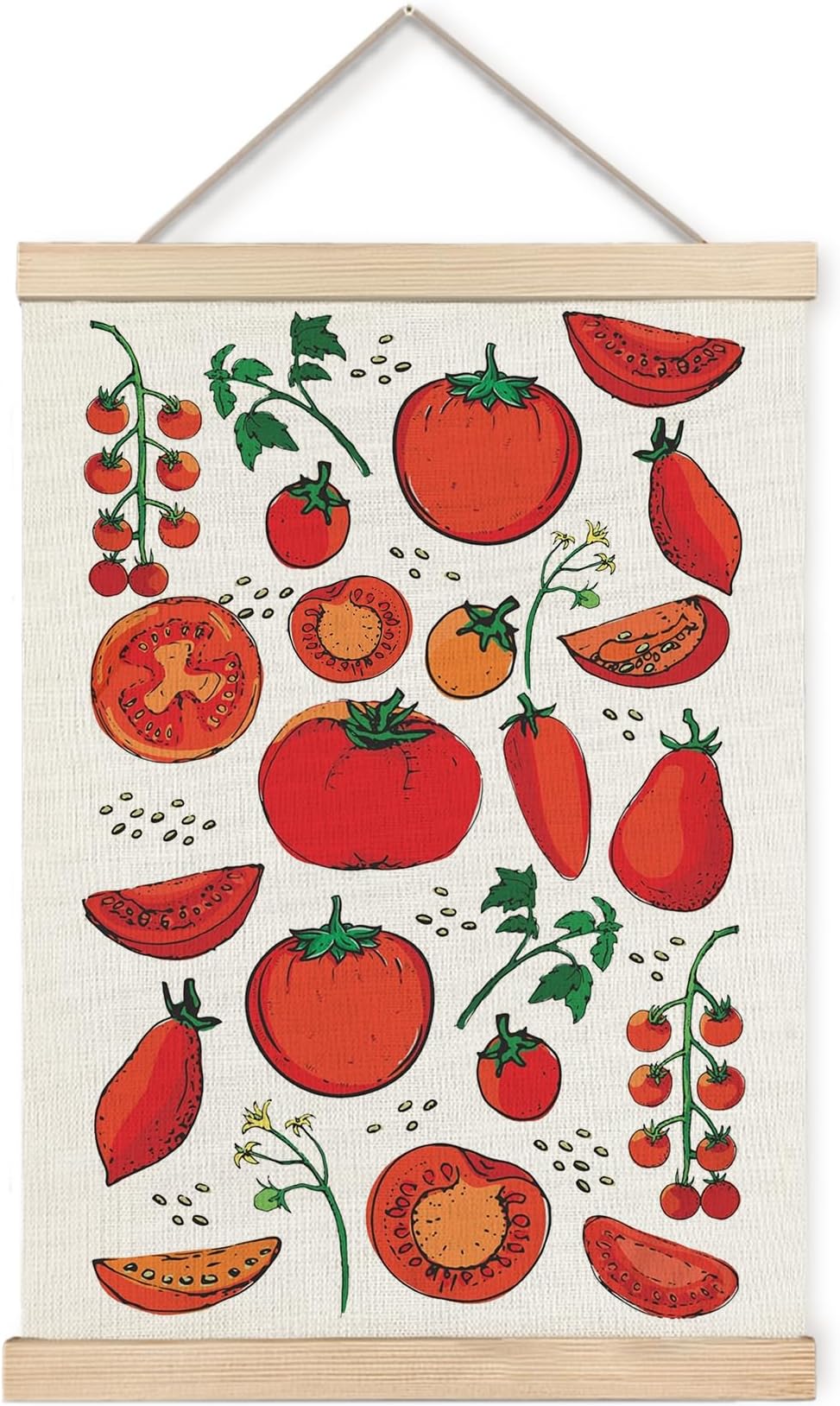 Foritho Tomato Kitchen Poster Wall Art Framed, Cherry Tomato Vegetables Gardening Canvas Prints Wall Decor for Kitchen Dining Room Garden, Gardener Gifts, 12x16 Inch