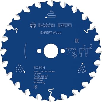 Bosch Professional 1x Expert for Wood Circular Saw Blade Wood Saw Blade Diameter 140 x 20 x 1.8 mm 24 Teeth Circular Saw Accessories