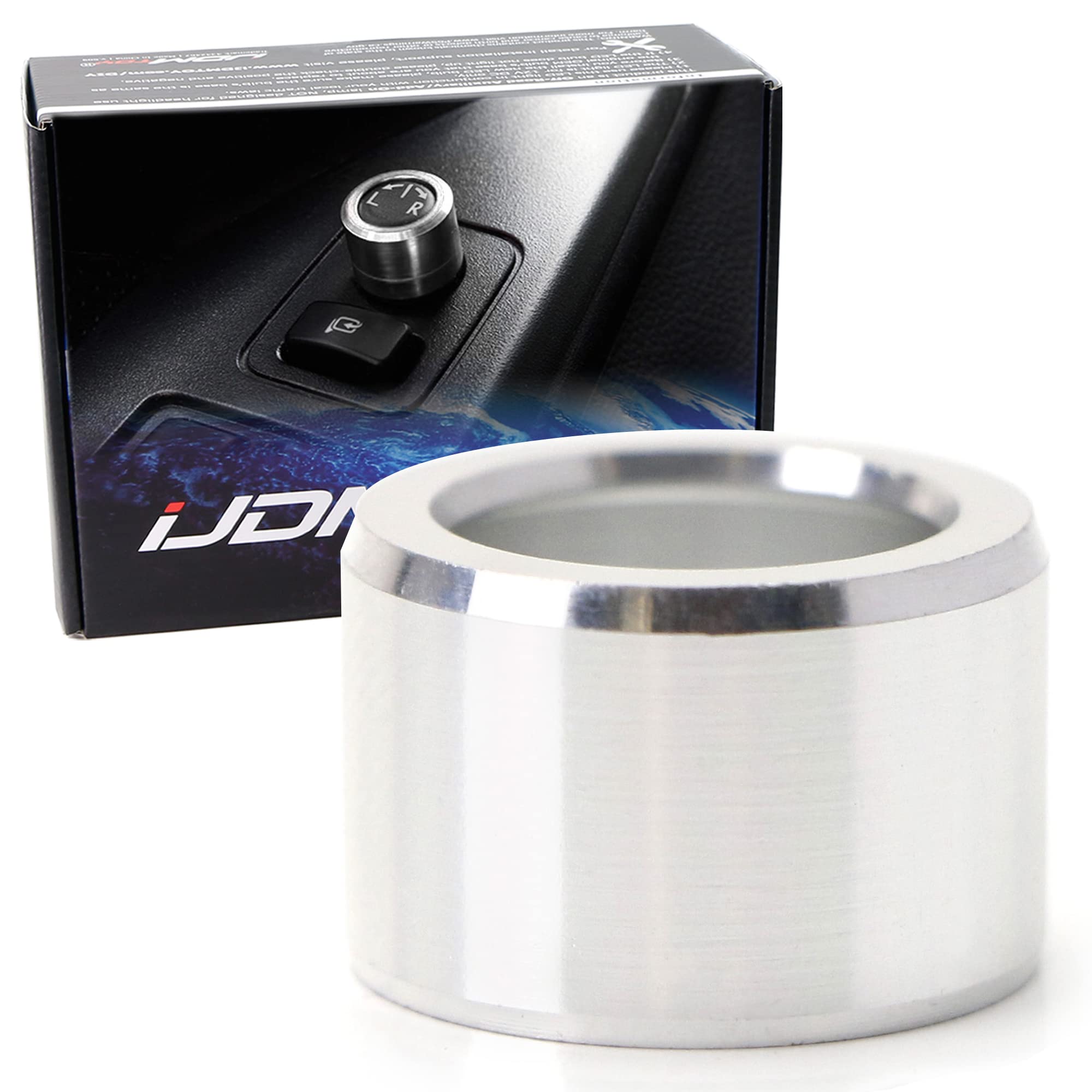 iJDMTOY Silver Anodized Aluminum Side Mirror Adjustment Button Cover Compatible with Subaru WRX, STI, Impreza, Forester, XV Crosstrek, BRZ, etc