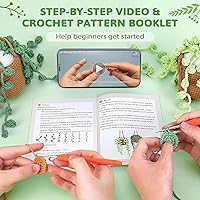 Vista 8 de Crochetta Kit de ganchillo para principiantes, kit de animales de ganchillo Amigurumi con tutoriales en video paso a paso, paquete de inicio