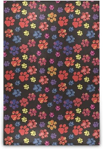 Mantas y mantas ultrasuaves con estampado de patas, cómodas mantas de otoño para adultos y niños, para dormitorio, cama, 60 x 90 pulgadas