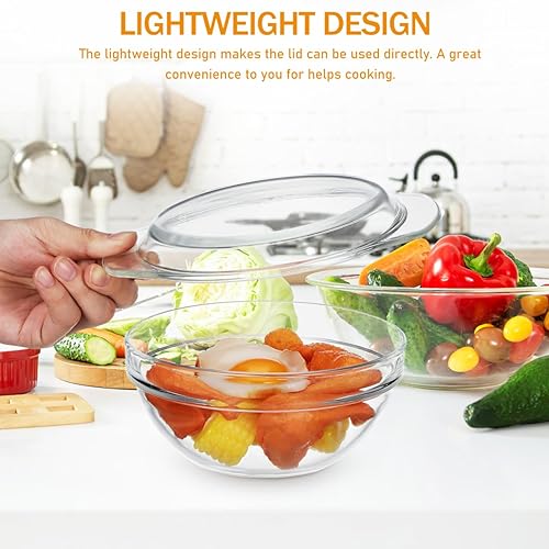 Miniatura 9 de Cubierta de vidrio para microondas y bandeja para hornear, tapa resistente al calor para horno y microondas, cubierta de vidrio transparente para