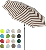 Vista 21 de Tempera 9 FT Patio Market Outdoor Table Umbrella with Auto Tilt and Crank, Large Sun Umbrella with Sturdy Pole & Fade Resistant Canopy, Easy to Set