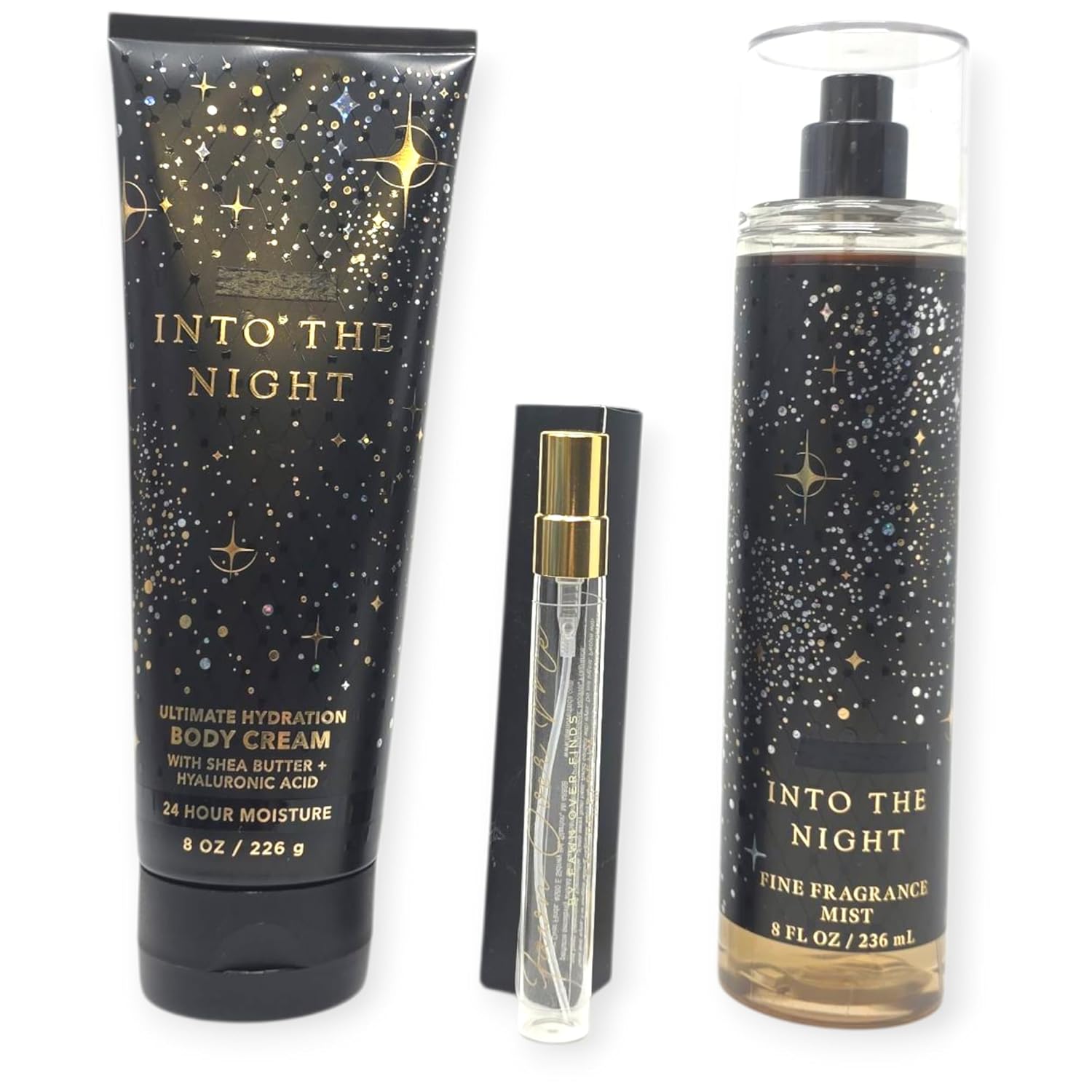 Bath and Body Cream and Mist Set with Fawn Over Me Travel Perfume (Into the Night)