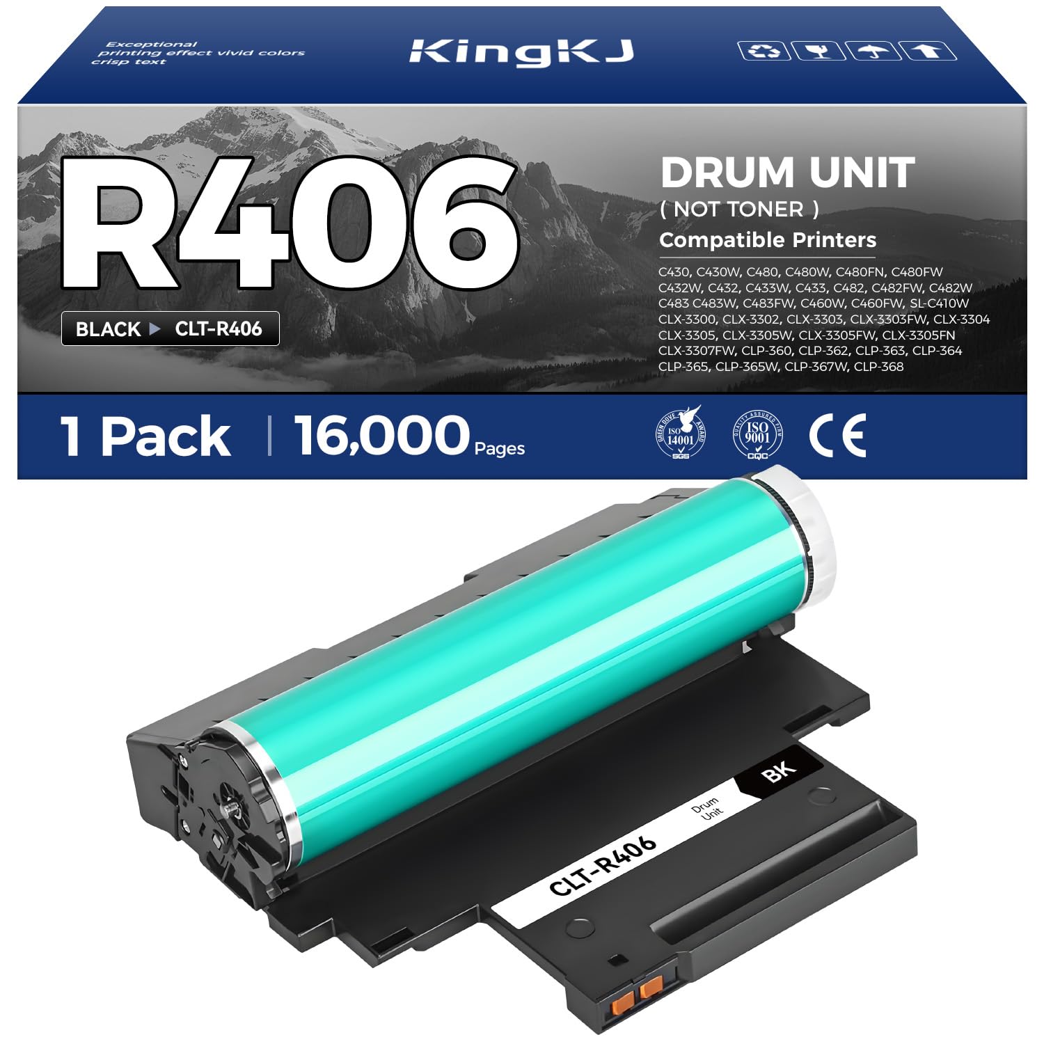CLT-R406 R406 Imaging Drum Unit (Not Toner) 1-Pack Replacement for Samsung CLT-R406 R406 Compatible with Samsung SL-C430 C430W C480 C482W Xpress C460FW SL-C410W CLX-3300 CLX-3305W CLP-360 365W Printer