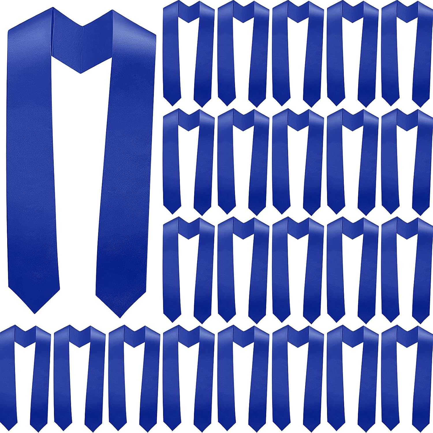 Xuhal 24 Pcs 50 Inches Unisex Kids Plain Graduation Stoles Class of 2025 Kindergarten Preschool Graduation Sash for Accessory