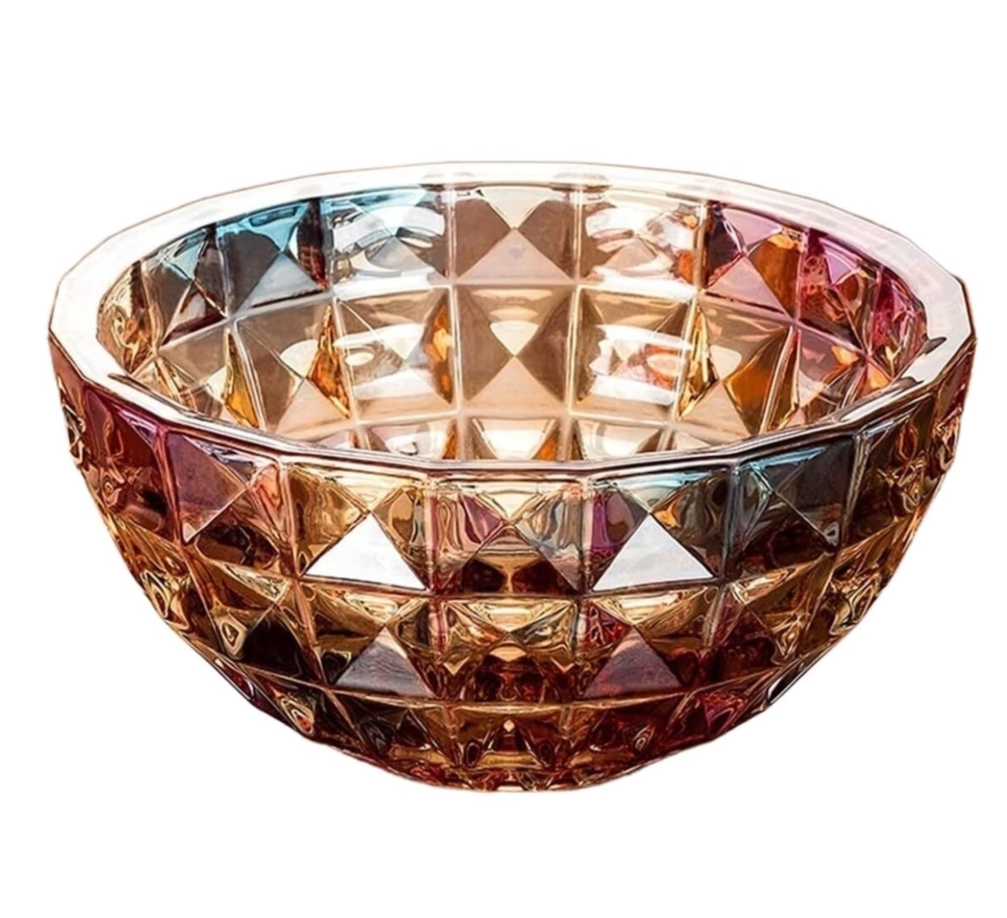 IROEJT Fruit Bowls Luxury Thickened Glass Fruit Plate Modern Household Simple Fashion Fruit Bowl Snack Dessert Bowl Vegetable