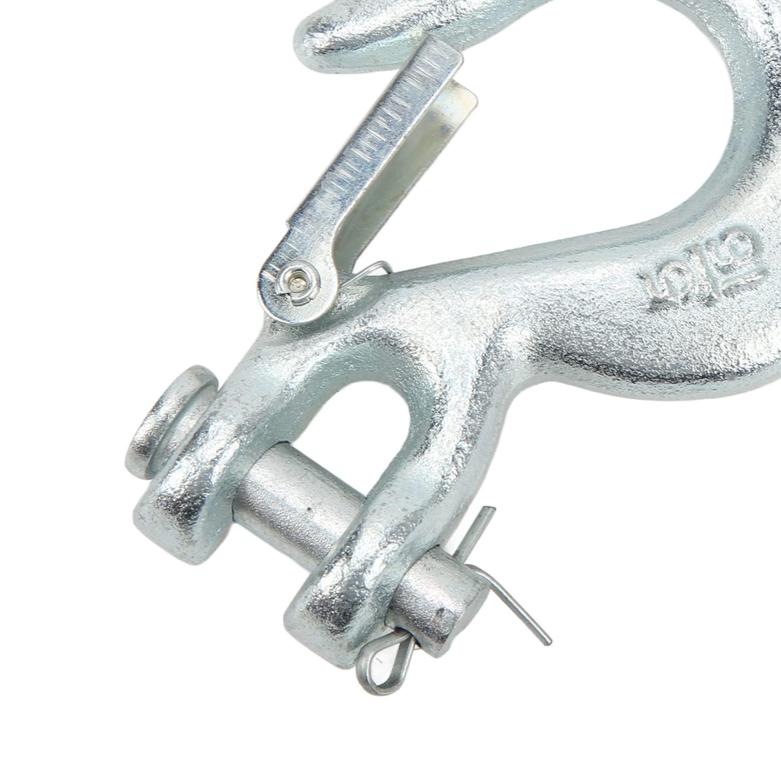 Haki Clevis Wciągarki, Hak ślizgowy Clevis 5/16 Cala z Zatrzaskiem Bezpieczeństwa Hak Holowniczy ze Stali Węglowej o Dużej Wytrzymałości do Haka Wciągarki Przyczepy