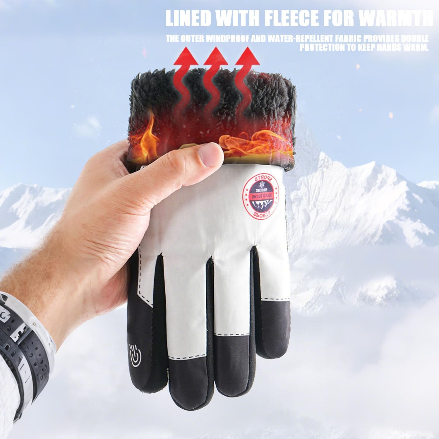 Winter Gloves for Men Women Cold Weather Ski Gloves Waterproof Warm Windproof for Running Cycling - Image 3
