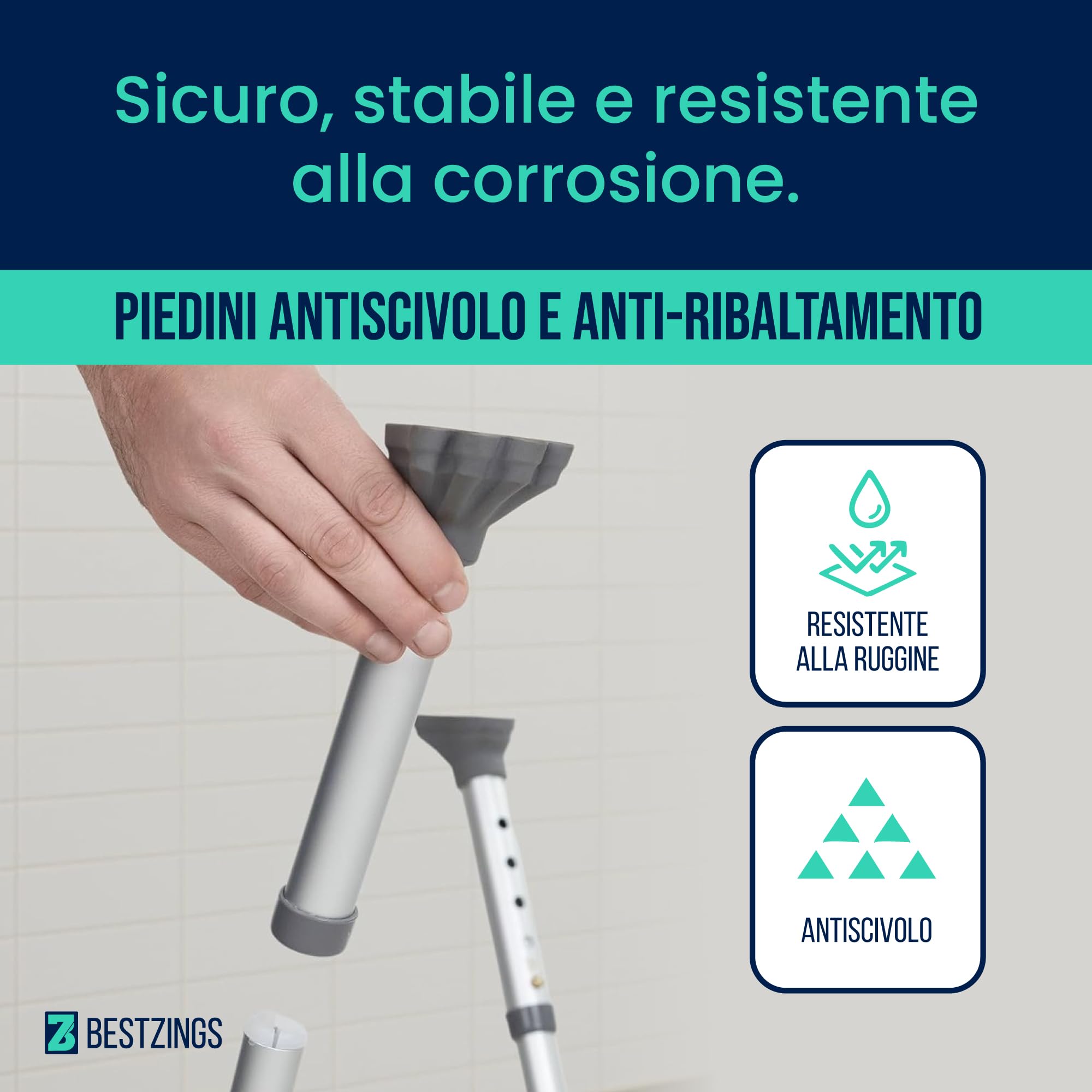 Sedia Doccia Anziani e Disabili, Sedia per Doccia e Sedia da Doccia Pieghevole, Seggiolino Doccia, Sedile per Doccia, Sgabello Doccia Regolabile con Schienale, 100 kg