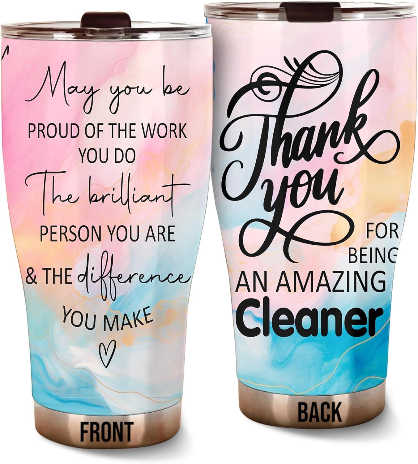 Thank You Amazing Cleaner Tumbler Stainless Steel 30oz, Appreciation Gifts for Coworkers, Employees & Staffs Women, Driking Coffee Cup For Teammates Birthday Christmas