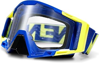 Motocross Goggles with Nose Guard, Anti-Fog OTG Dirt Bike Glasses for Men & Women, UV Protection Off-Road Eyewear