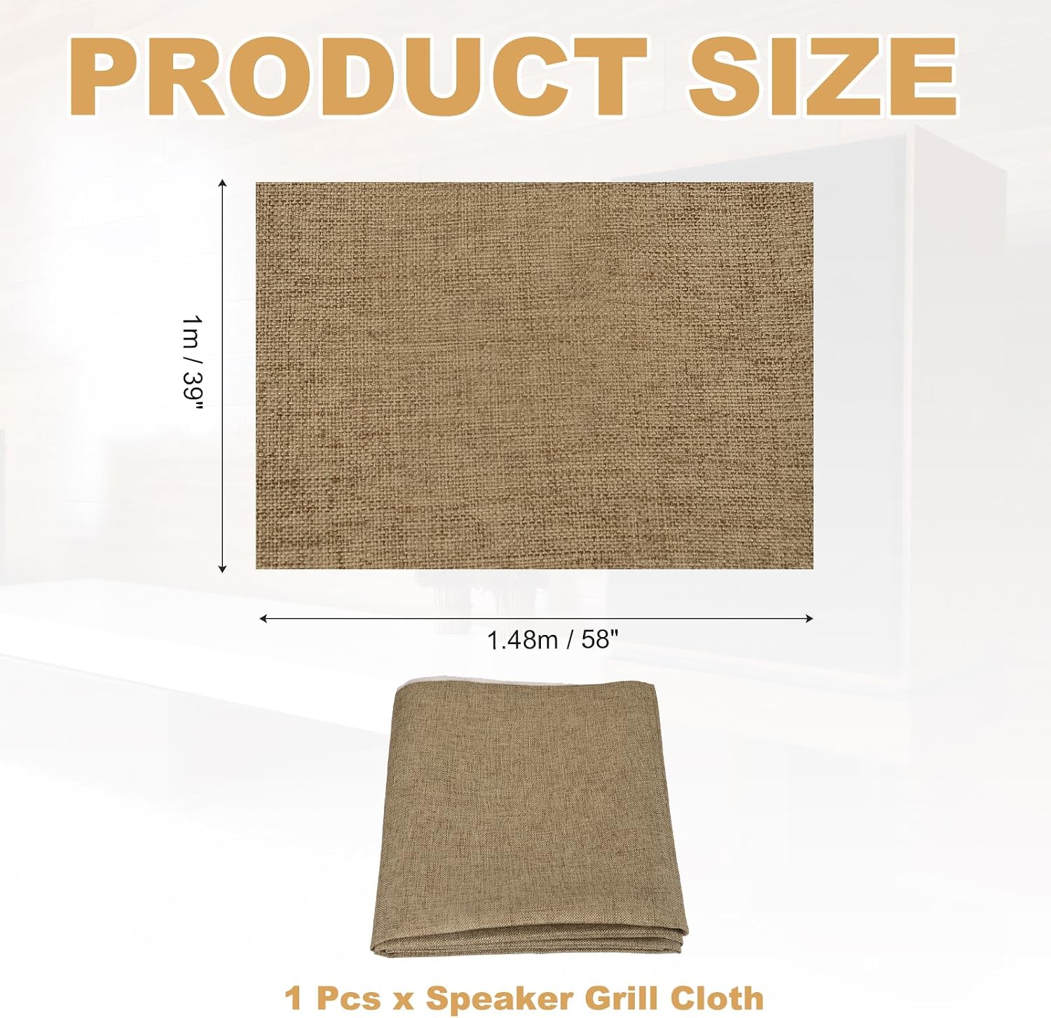 MECCANIXITY Speaker Grill Cloth 39" x 58" - Dustproof Speaker Fabric Linen Cover Cloth Replacement Easy Install for Home Stage Speakers Stereo KTV Box Vintage Theater Audio System, Dark Brown