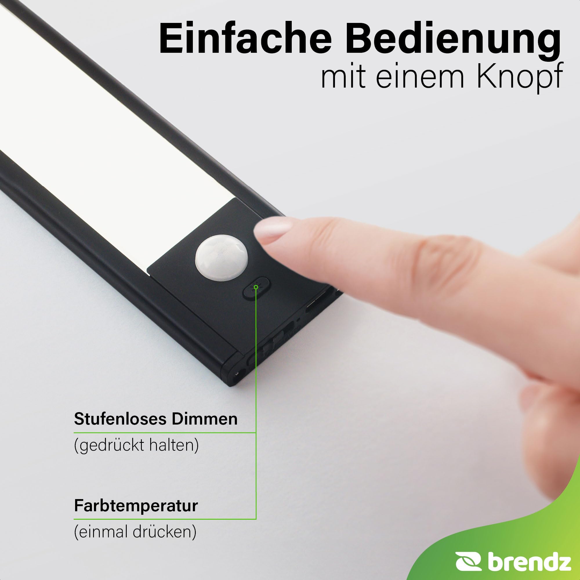 Brendz Schranklicht mit Bewegungsmelder, Kleiderschrank Beleuchtung, 4 x 40cm