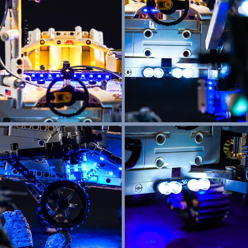 Zestaw oświetlenia zdalnego sterowania dla Lego NASA Mars Rover Perseverance 42158 (nie model Lego), zestaw oświetlenia LED dla NASA Mars Rover Perseverance kreatywna zabawka
