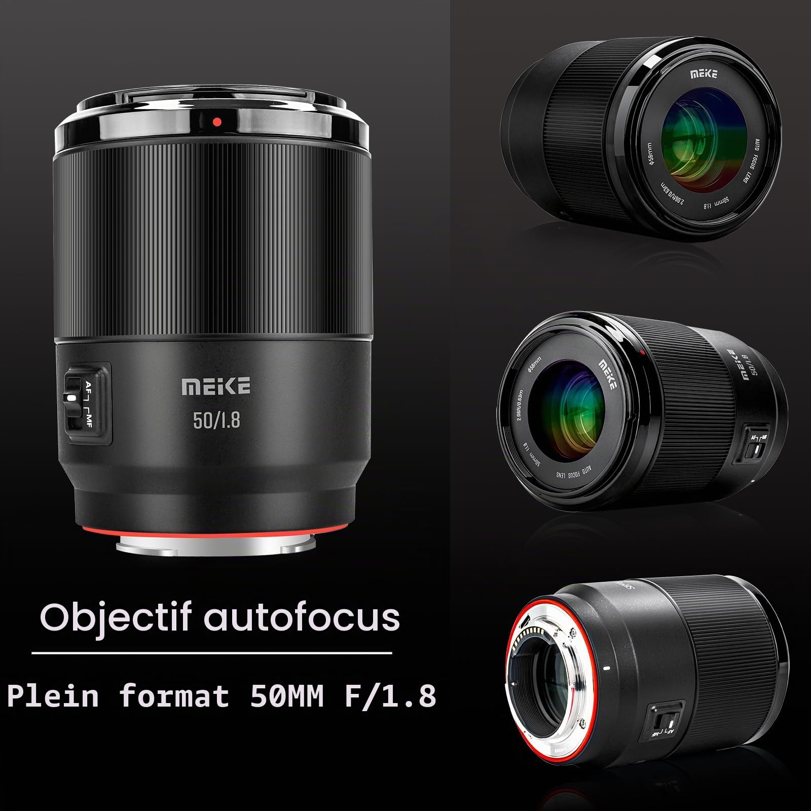 Objectif Meike 50 mm F1.8 Plein Format AF STM (Moteur Pas à Pas) à Ouverture Standard, Mise au Point Automatique, objectifs de Portrait à Prime Fixe pour appareils Photo sans Miroir à Monture Nikon Z