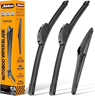 AUTOBOO 26+16+12" Wiper Blades for Toyota RAV4 2019-2025 & Mazda 5 2006-2015 - All-Weather, Quiet, OEM-Quality 3-Pack