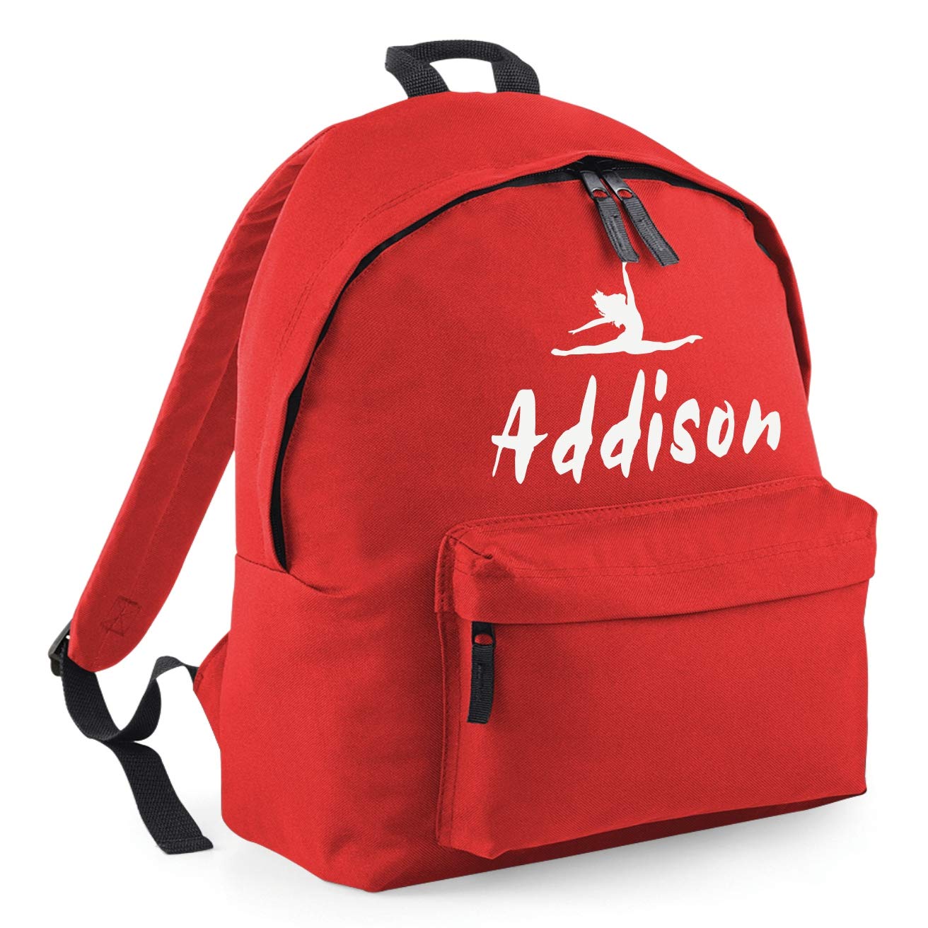 Nametape Express Personalized Backpack Printed with Name Great for School, Club or days out (Red)