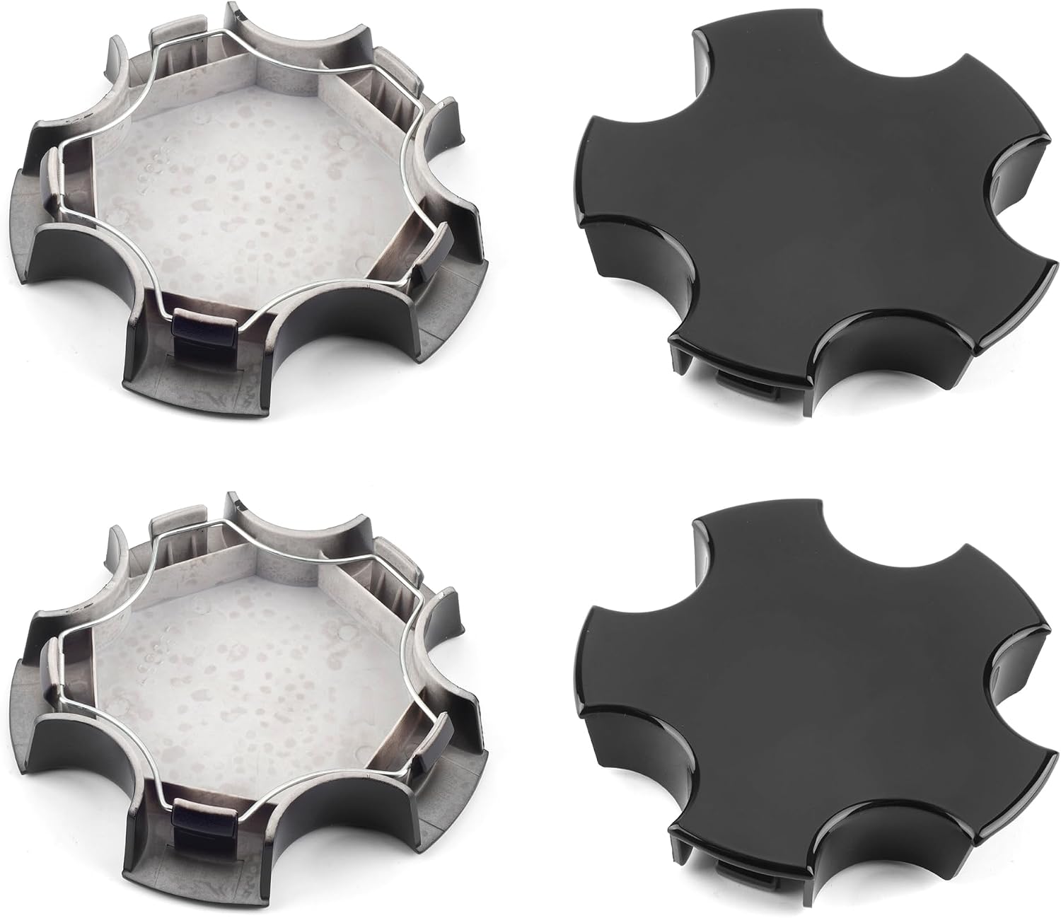 4Pcs Wheel Center Caps for Chevy 2000-2004 Corvette Z06 C5 Wheel Rim 117mm(4.61in) High Gloss Black Hub Cap